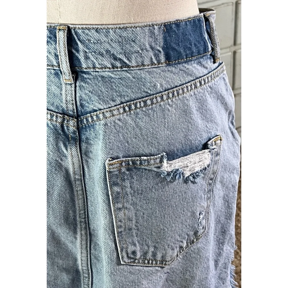 Anthropologie Destroyed Denim Mini Skirt 14 - Picture 5 of 12